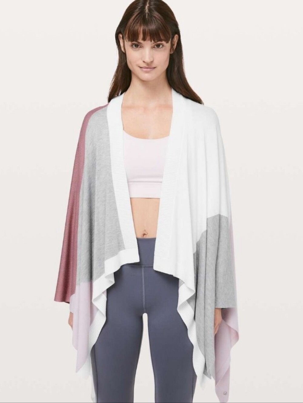 NWOT Lululemon Hatha Wrap. Pink, White, Heathered Grey. Oversized Fit. OS. Boho